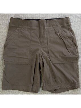 Eddie Bauer Hiking Shorts Womens Size P2 Brown Lightweight Quick Dry Stretch